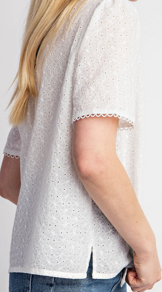 Eyelet Top - White