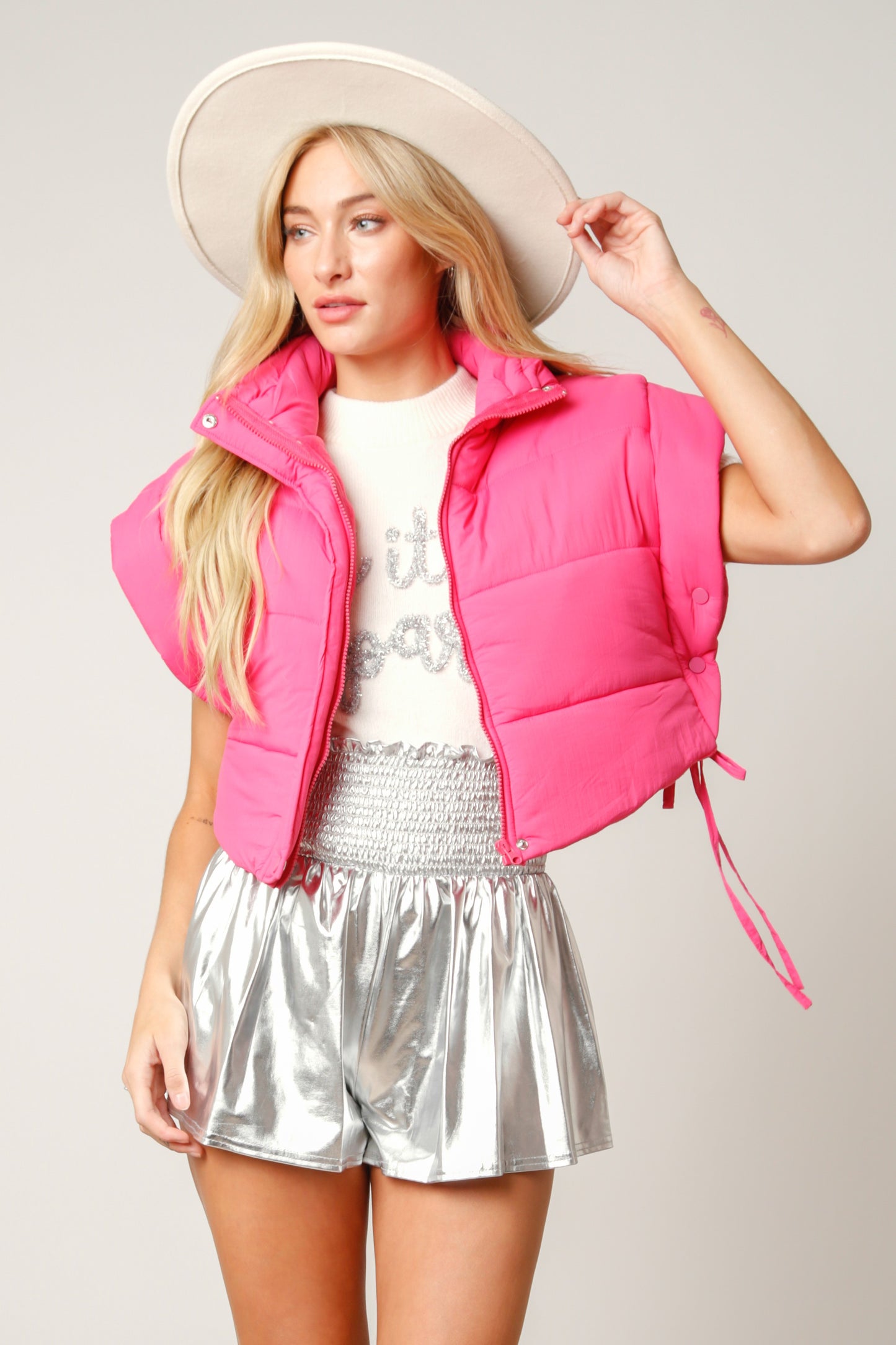 Hot Pink Puff Vest