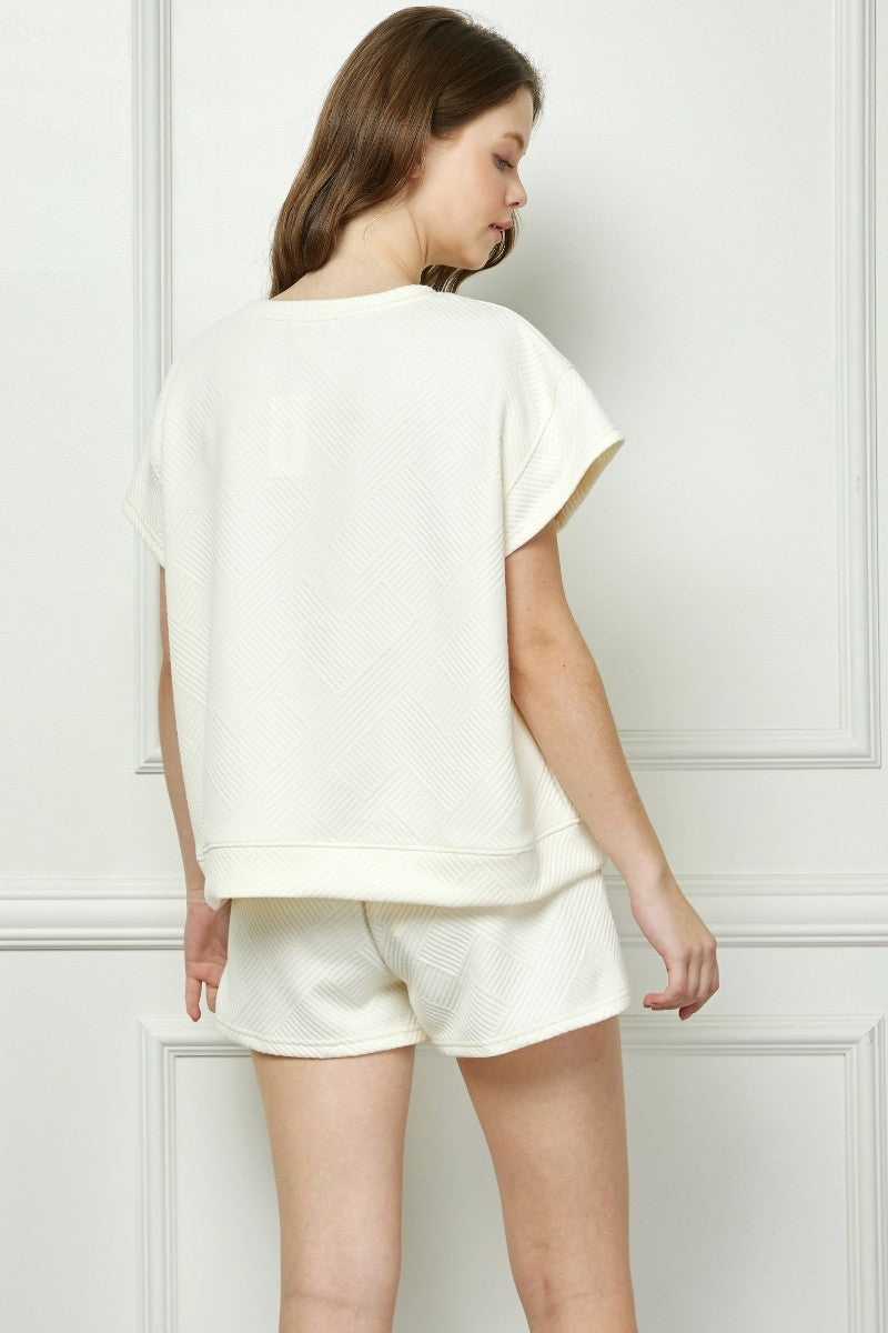 Patterned French Terry Short Sleeve Set