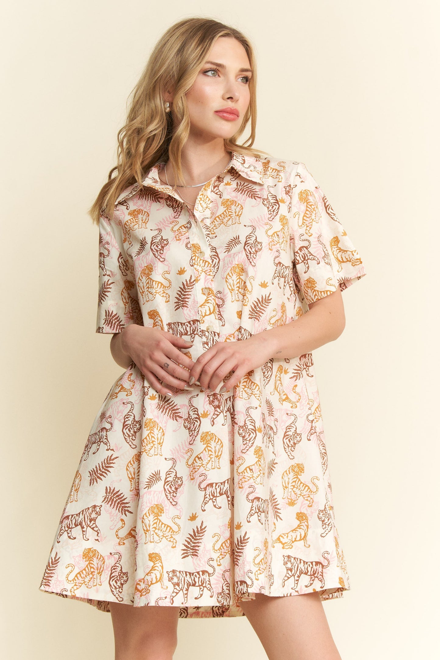 Tigered Collar Dress- Plus size