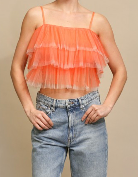 Fluff It Up Top - Orange