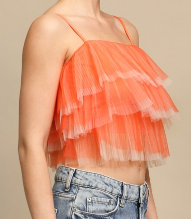 Fluff It Up Top - Orange