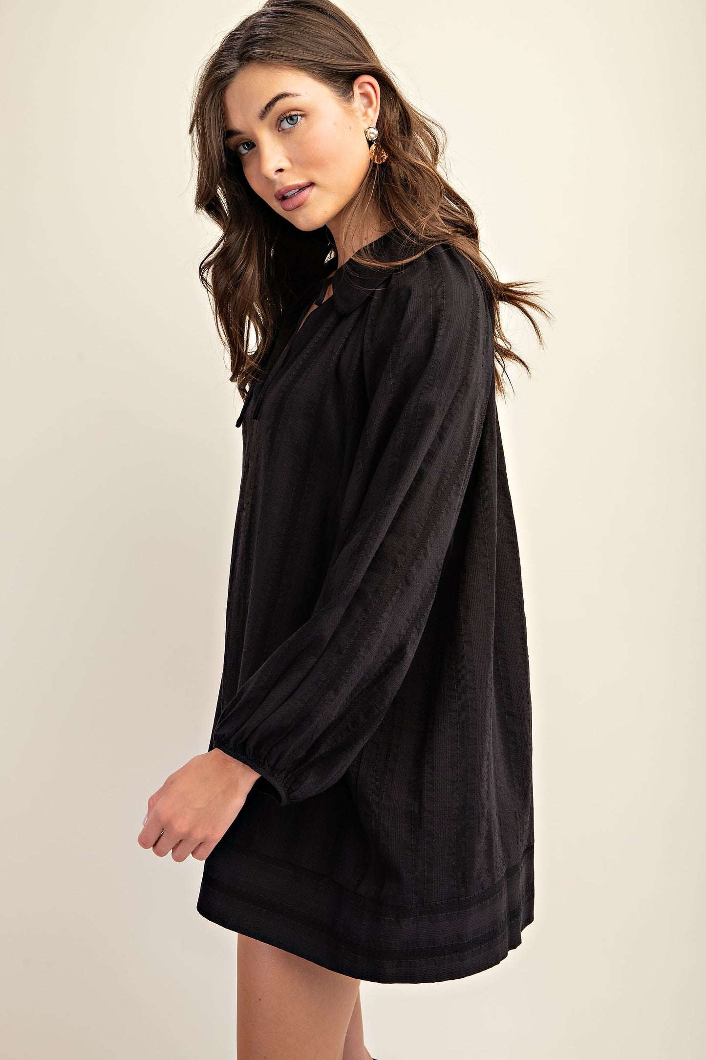 Tie-Neck Mini Dress