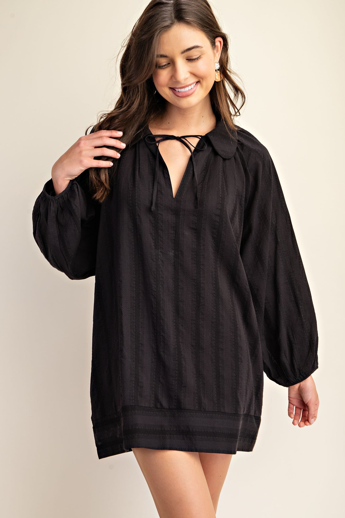 Tie-Neck Mini Dress