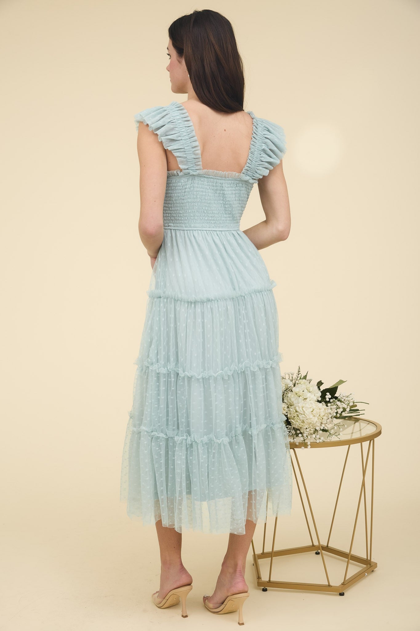 chiffon tiered dress