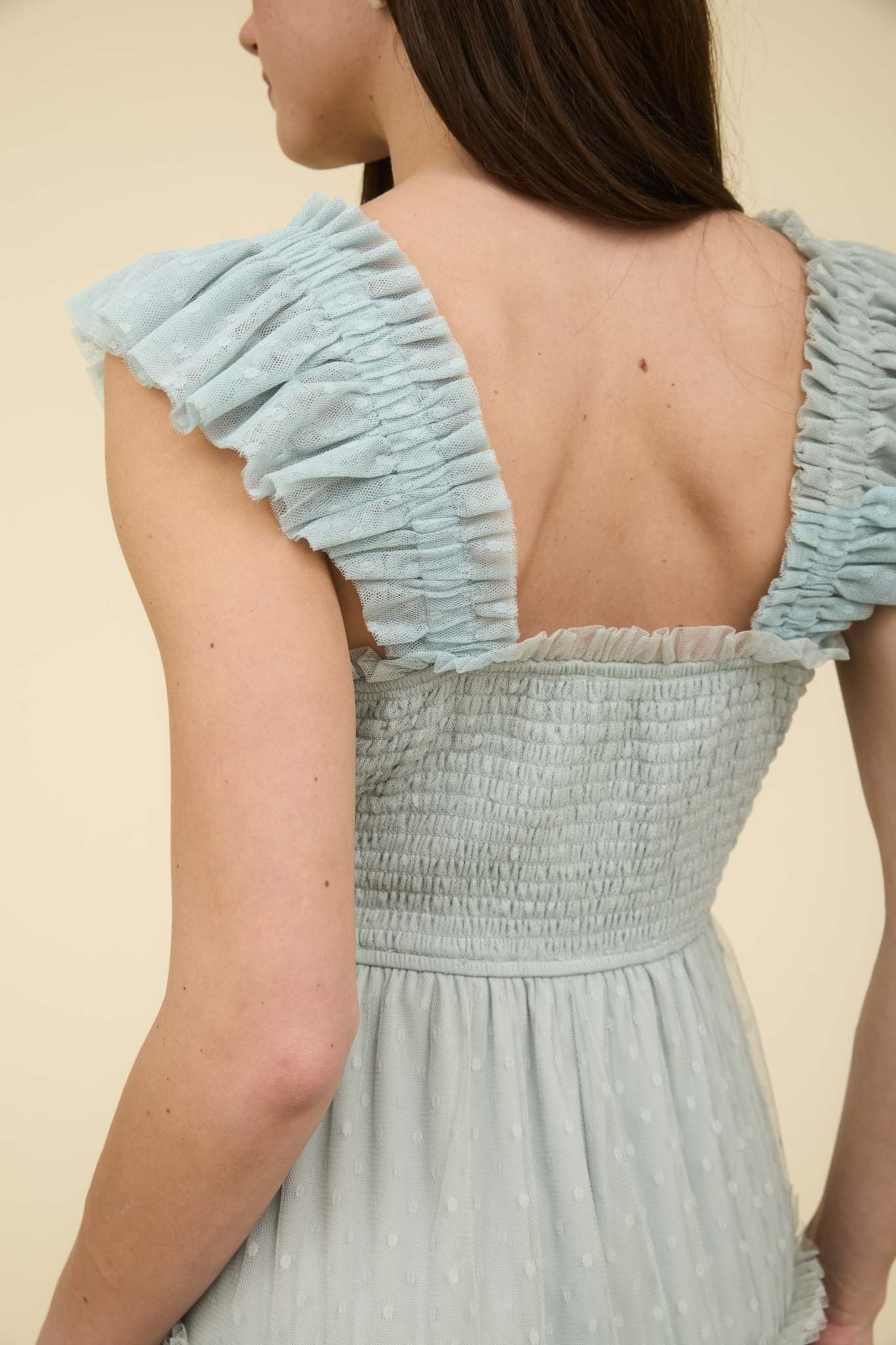 chiffon tiered dress