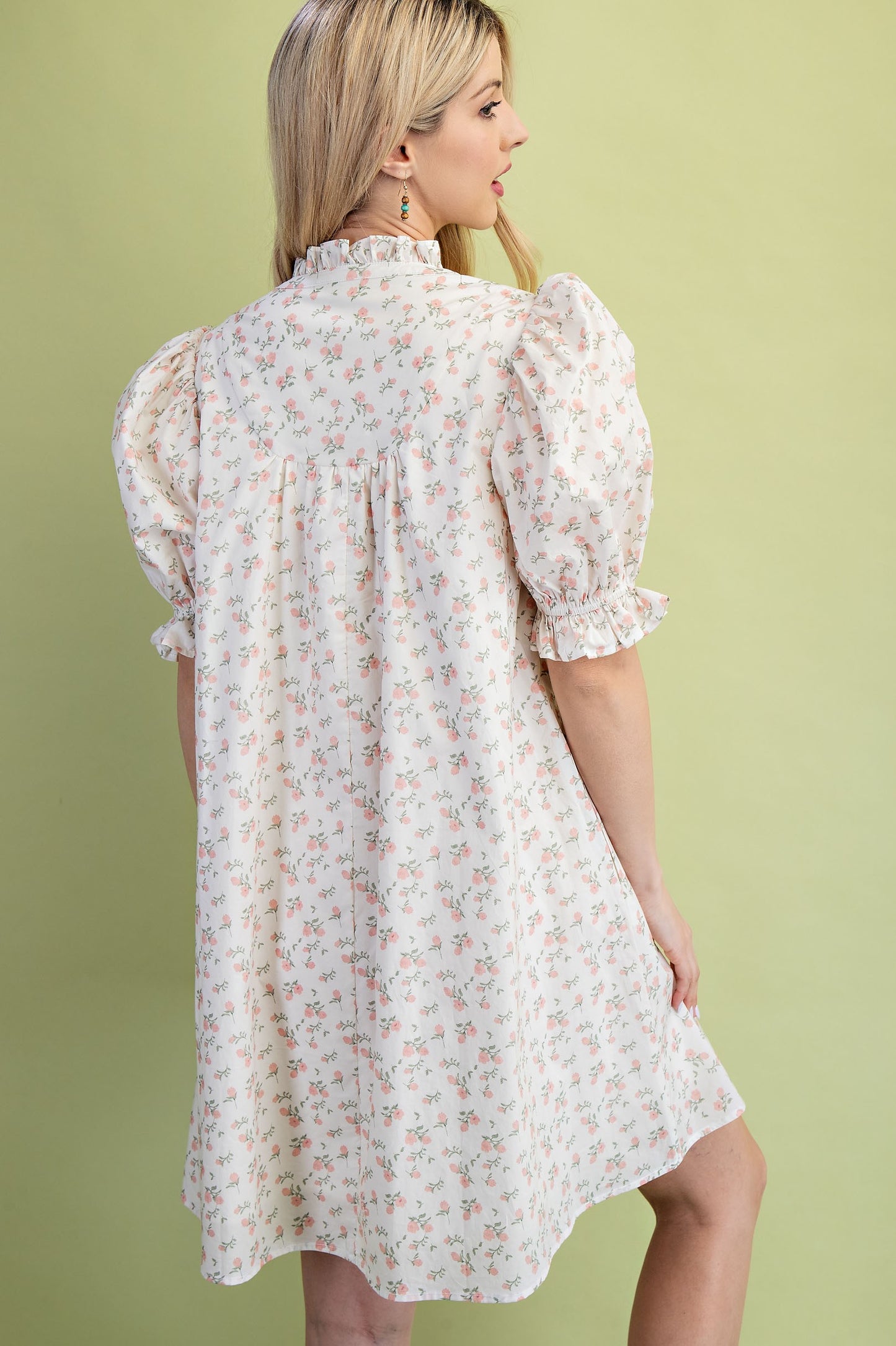 Blush Blossom Belted Mini Dress