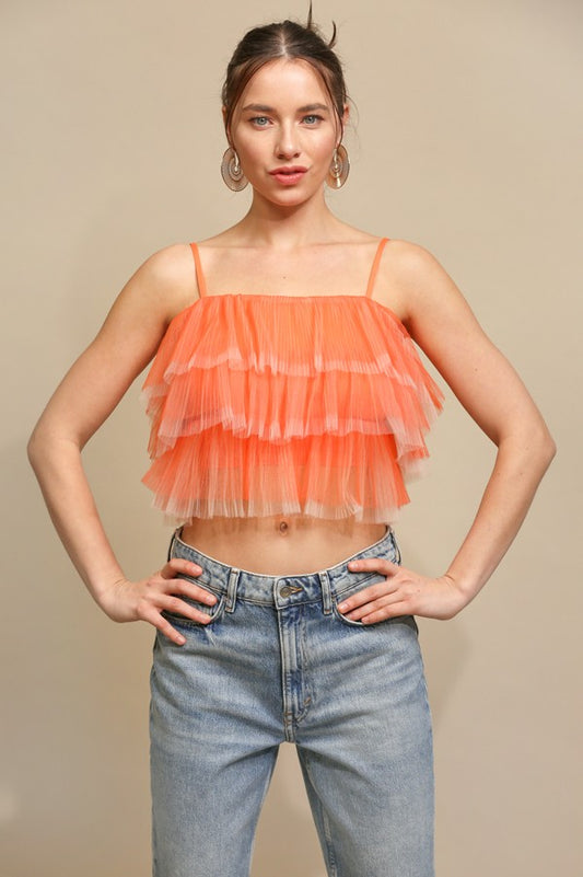 Fluff It Up Top - Orange