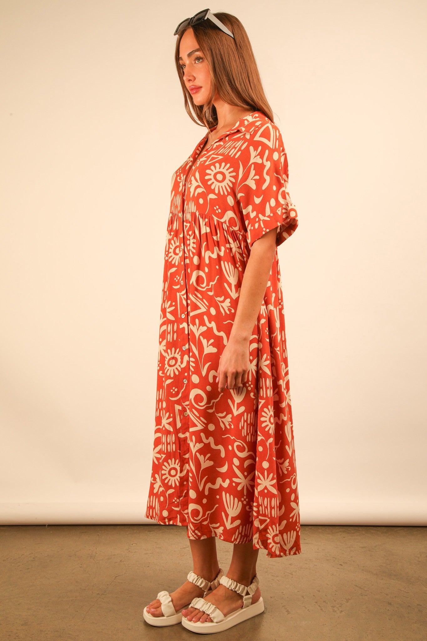 sunset views midi dress orange Sunset Views Satin Midi Dress Orange XS