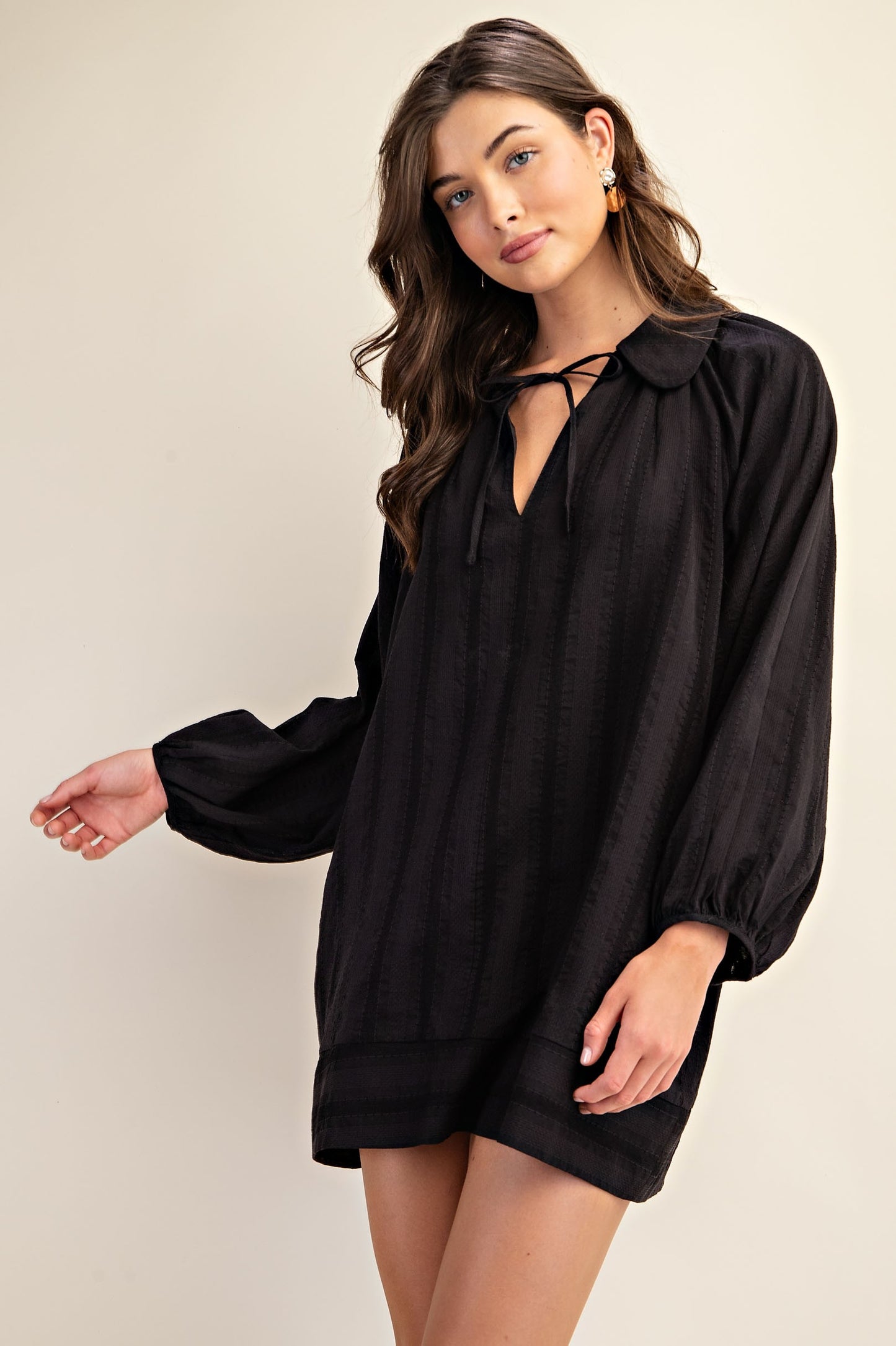 Tie-Neck Mini Dress