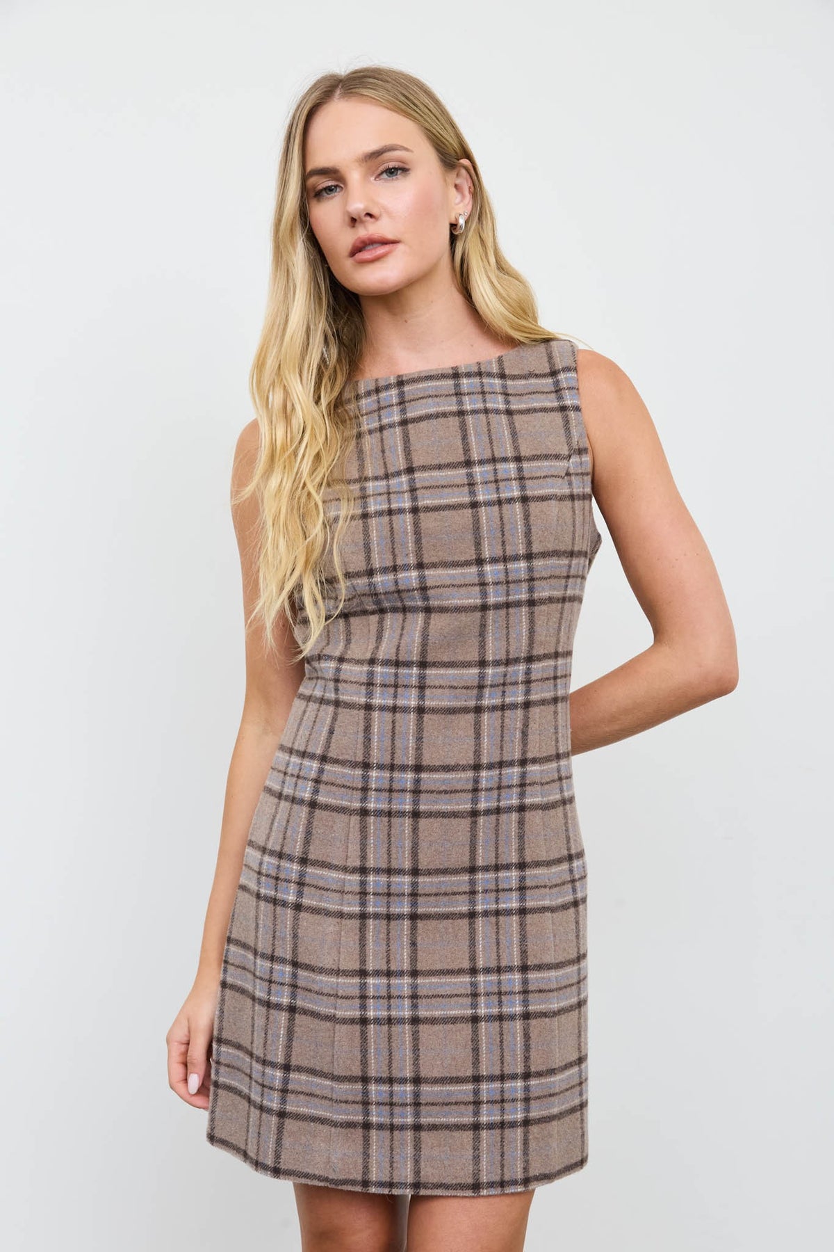 Plaid Flannel Sleeveless Mini Dress