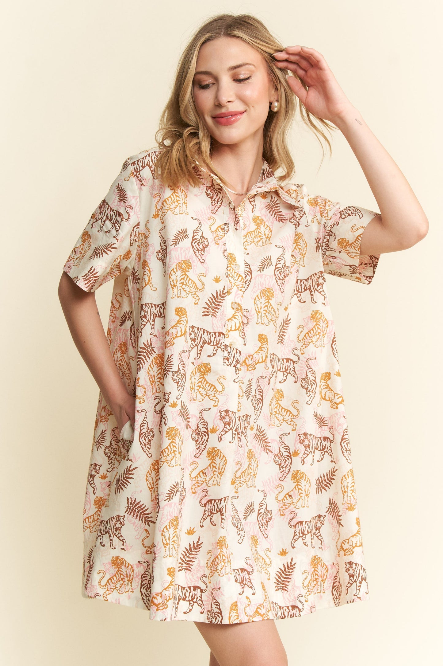 Tigered Collar Dress- Plus size