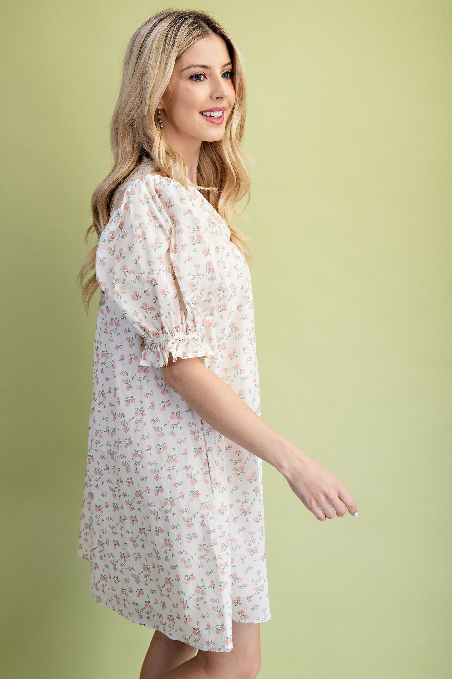 Blush Blossom Belted Mini Dress