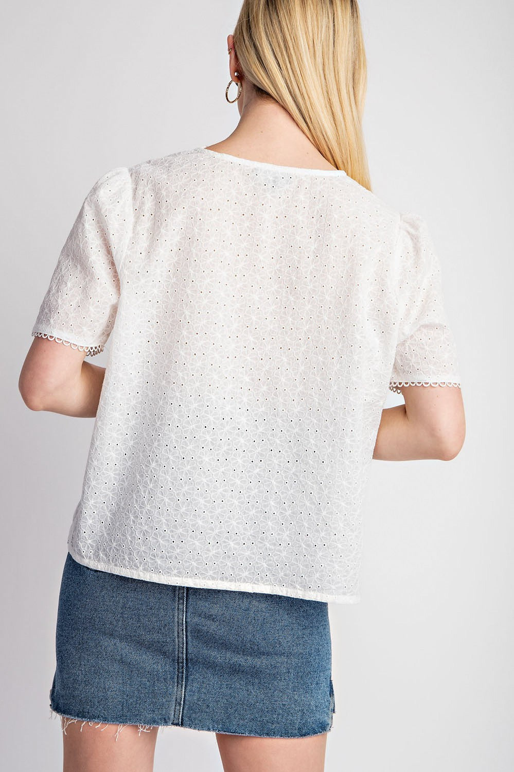 Eyelet Top - White