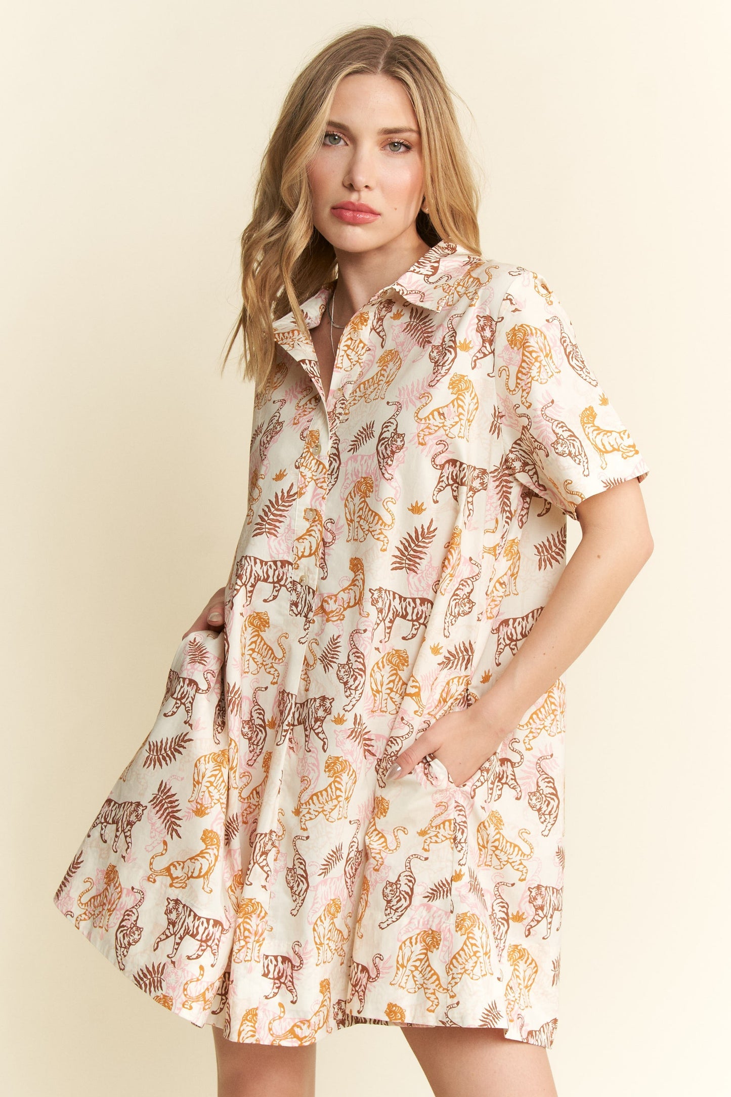 Tigered Collar Dress- Plus size