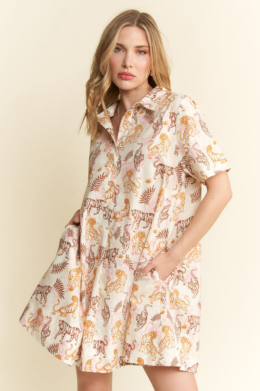 Tigered Collar Dress- Plus size