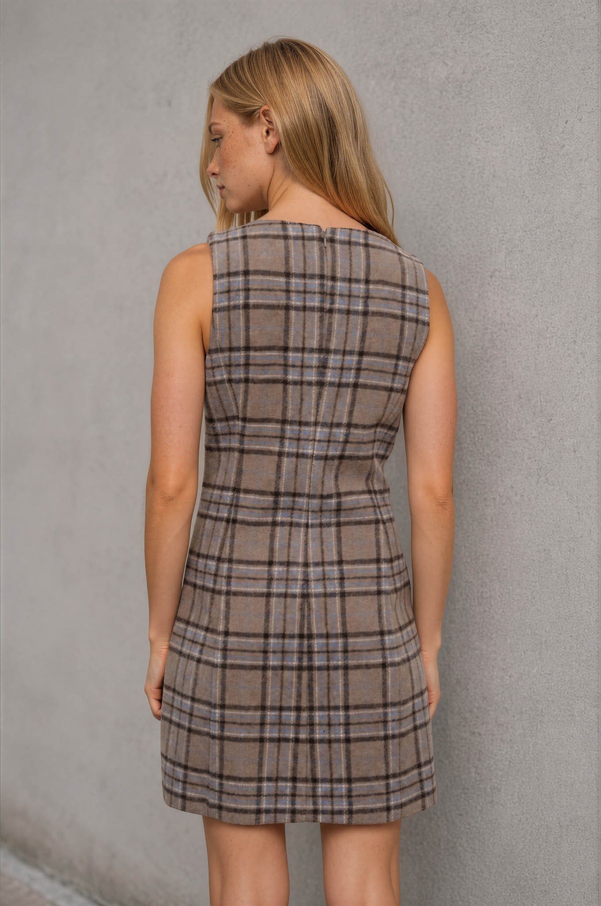 Plaid Flannel Sleeveless Mini Dress